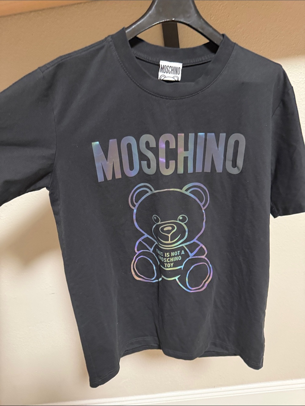 MOSCHINO THIS IS NOT A TOY BEAR GRAPHIC TEE SHIRT